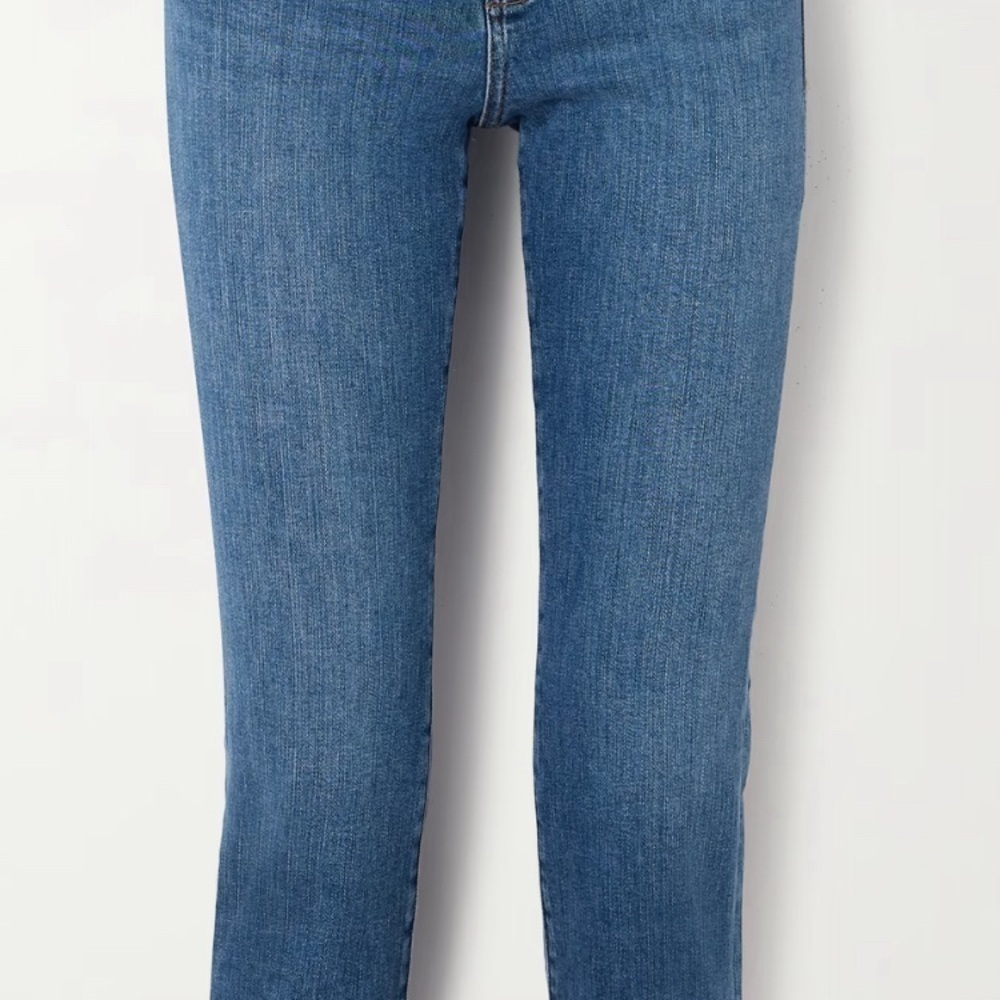 FRAME - Le High Straight frayed cropped high-rise straight-leg jeans | Size 29
